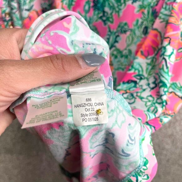 Lilly Pulitzer Dress Women’s Medium Solia UPF 50+ Perfect Poppy Floral Print - Picture 7 of 9